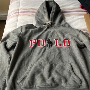 Polo by Ralph Lauren Charcoal Hoodie with Red Accents